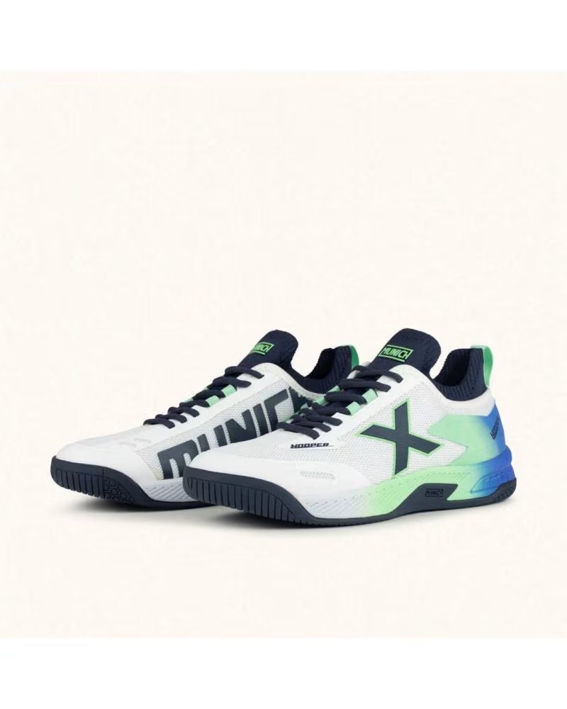 MUNICH ZAPATILLAS BALONMANO HOOPER 09 BLANCO Y AZUL Y