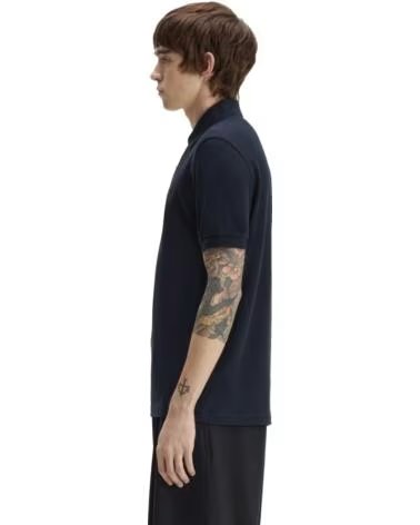 POLO SLIM FIT LISO FRED PERRY NAVY - RICH BROWN
