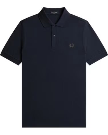 POLO SLIM FIT LISO FRED PERRY NAVY - RICH BROWN