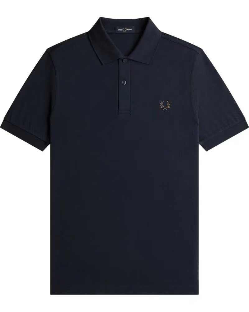 POLO SLIM FIT LISO FRED PERRY NAVY - RICH BROWN