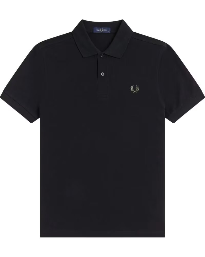 FRED PERRY POLO SLIM FIT LISO PRETO - LAUREL WREATH GREEN