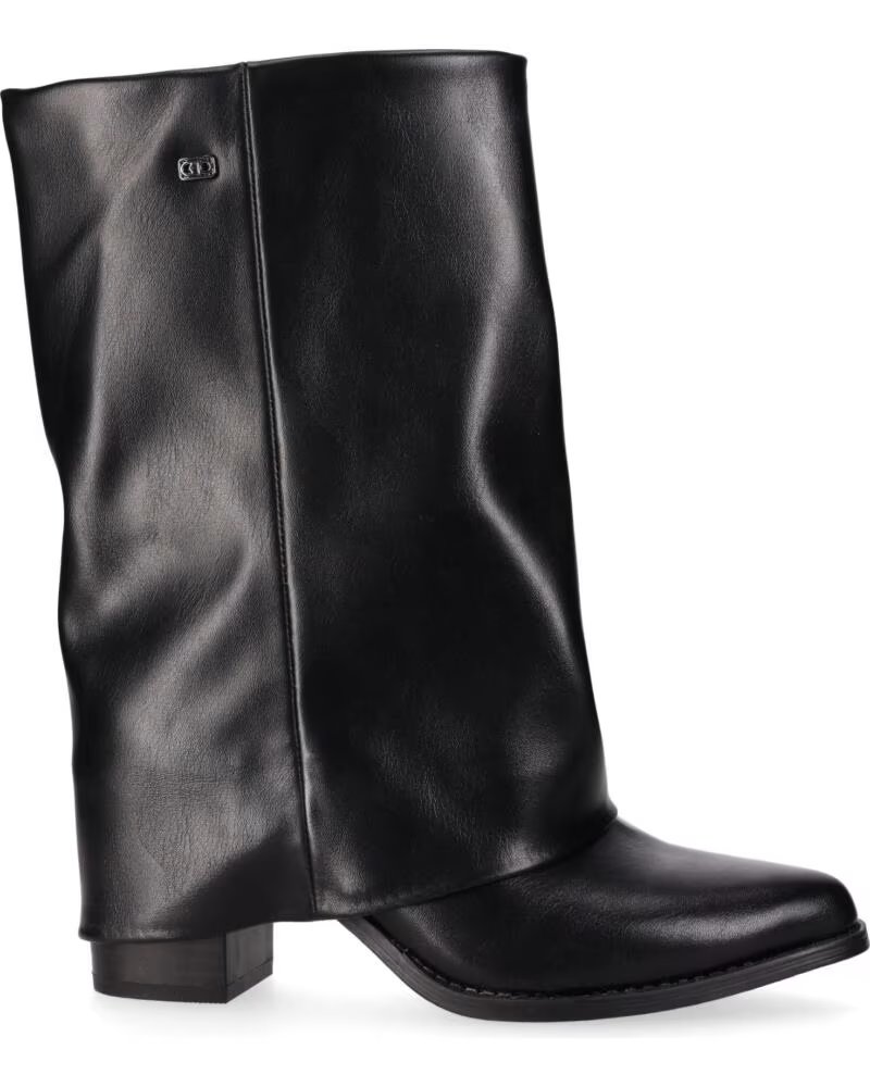 CHIKA10 YANYAN 02 BOTAS DE PELE SINTÉTICA NEGRO-BLACK