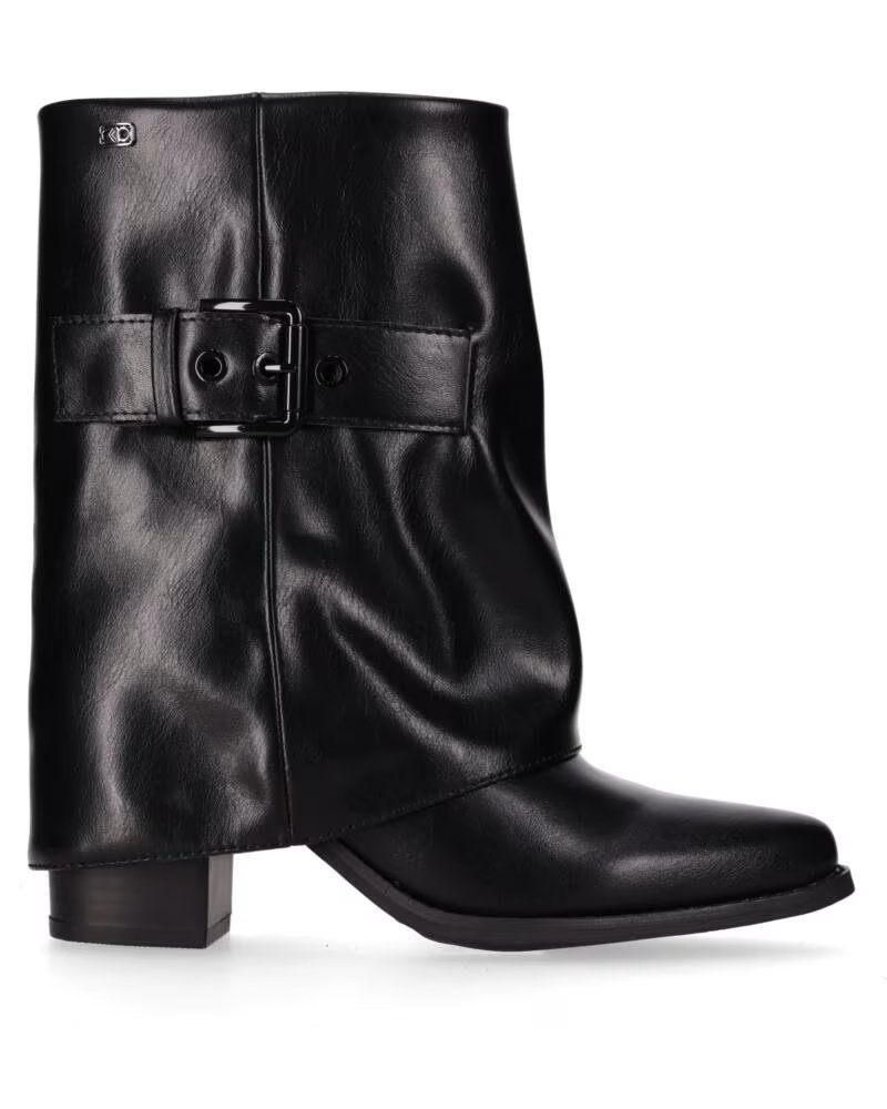 CHIKA10 YANYAN 03 BOTAS FEMININAS COURO SINTÉTICO PRETO NEGRO-BLACK