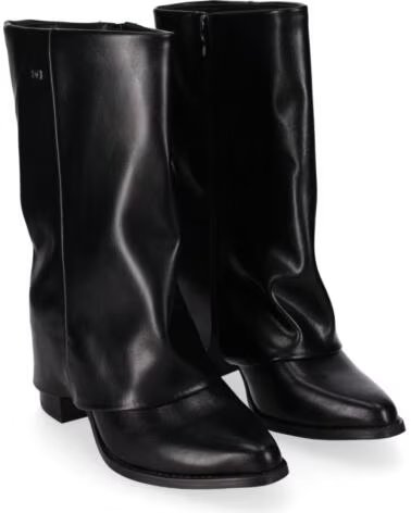 CHIKA10 YANYAN 02 BOTAS DE PELE SINTÉTICA NEGRO-BLACK