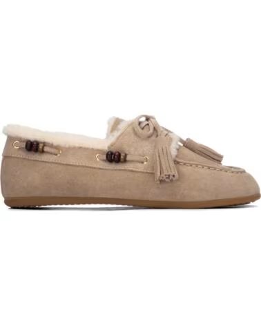 MOCASSIN EN CUIR AVEC GLANDS ET DOUBLURE EN FOURRURE CARMELA 164186 BEIGE