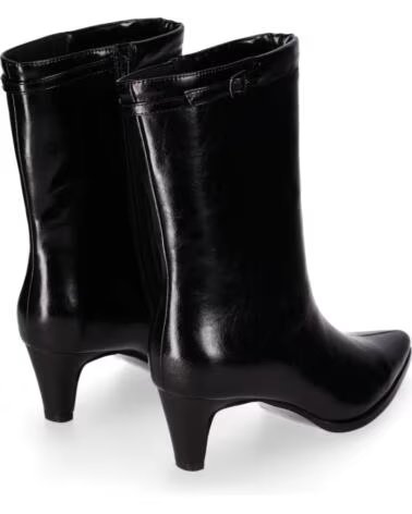CHIKA10 CONSTANZA 02 BOTINS DE PELE SINTÉTICA COM SALTO MÉDIO NEGRO-BLACK