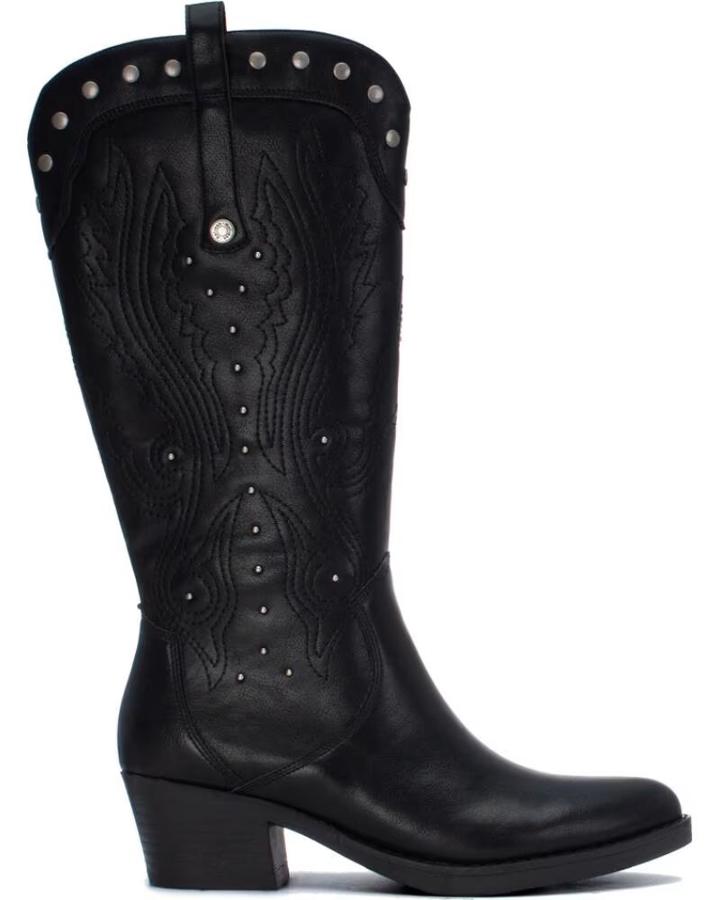 REFRESH 176149 BOTAS ALTAS DE ESTILO WESTERN PARA MULHER EM PRETO NEGRO
