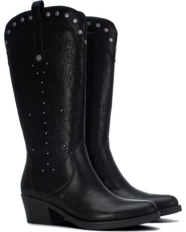 REFRESH 176149 BOTAS ALTAS DE ESTILO WESTERN PARA MULHER EM PRETO NEGRO