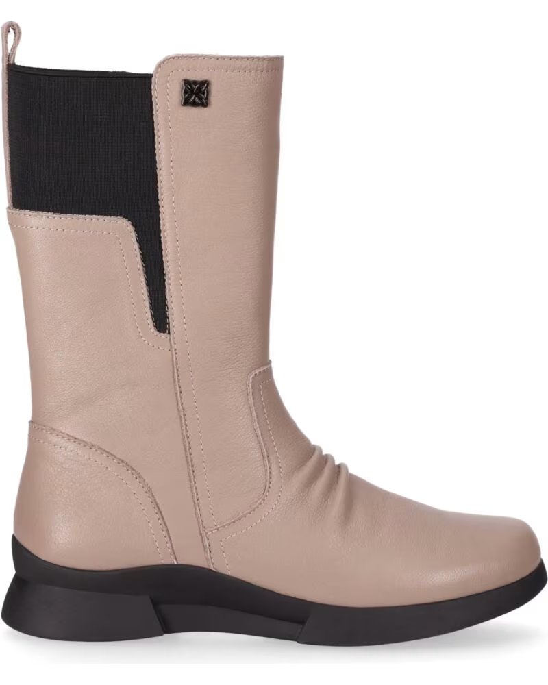 CHIKA10 RE JACARANDA 04 BOTAS DE PIEL PLANAS TAUPE TAUPE-TAUPE