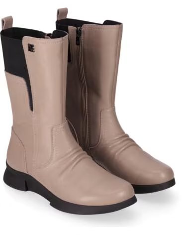 CHIKA10 RE JACARANDA 04 BOTAS DE PIEL PLANAS TAUPE TAUPE-TAUPE