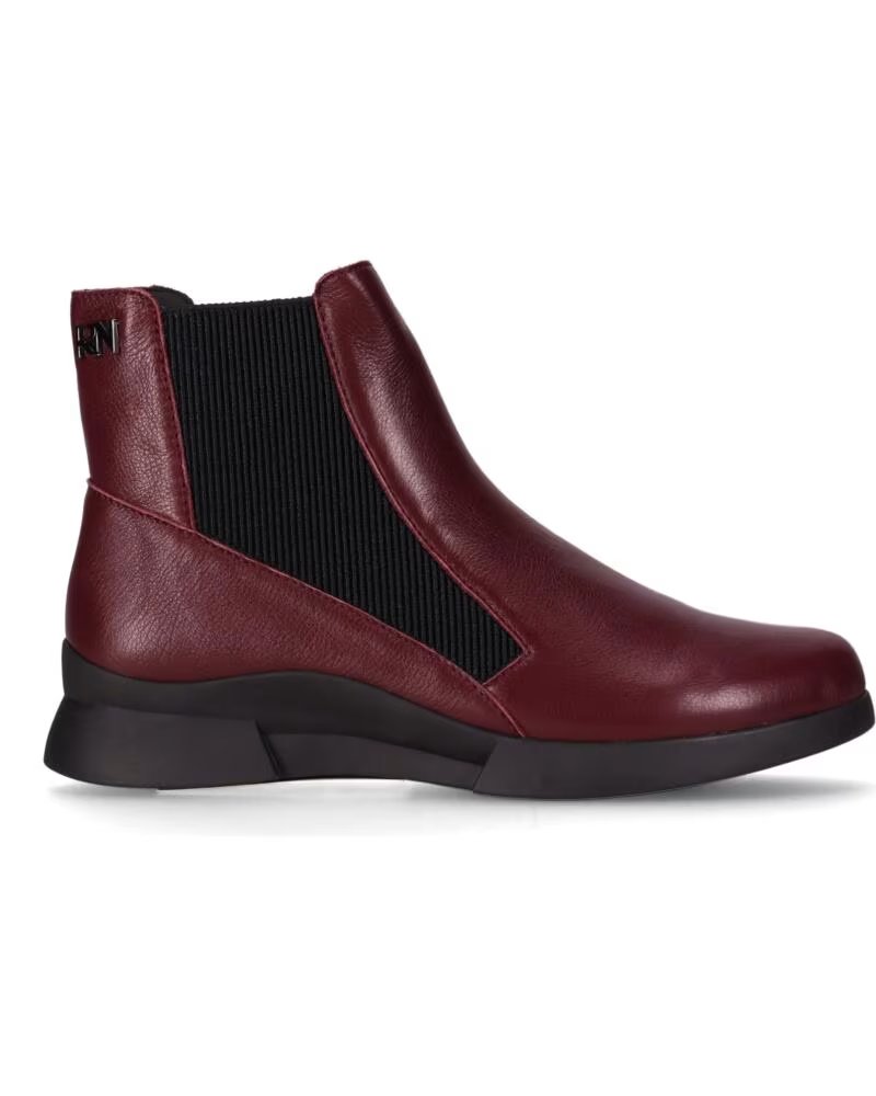 CHIKA10 RE JACARANDA 07 BOTAS DE PELE PLANAS BURDEOS-BURGUNDY