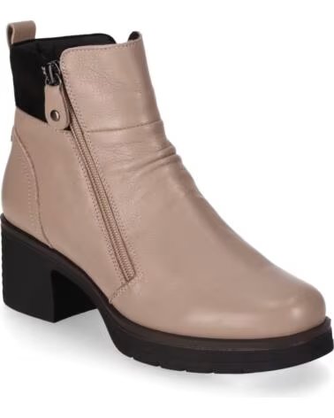 CHIKA10 RE NENUFAR 02 BOTAS DE PELE FEMININAS SALTO MEDIO TAUPE-TAUPE