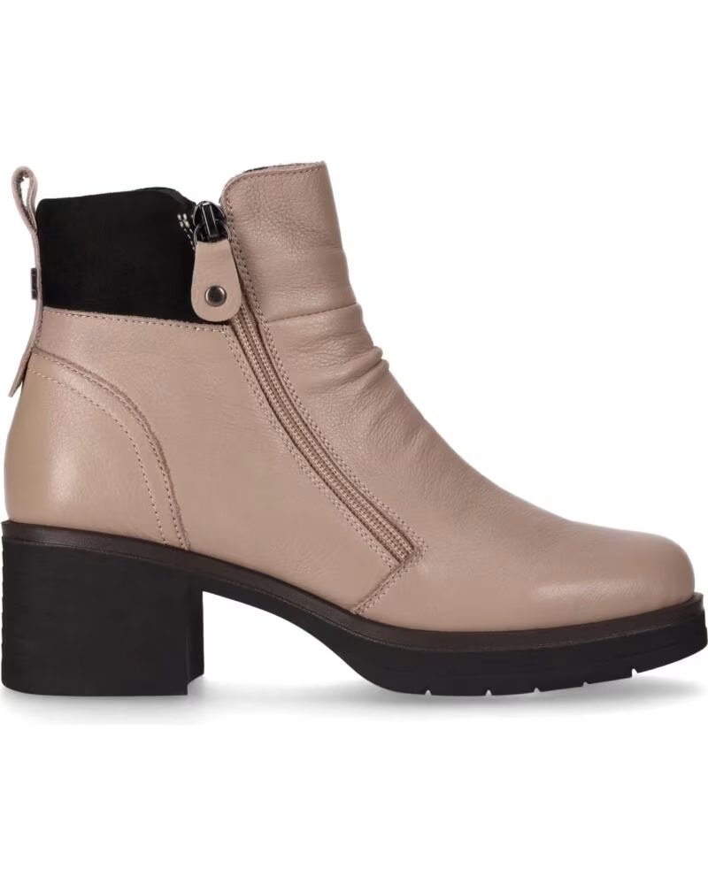 CHIKA10 RE NENUFAR 02 BOTAS DE PELE FEMININAS SALTO MEDIO TAUPE-TAUPE