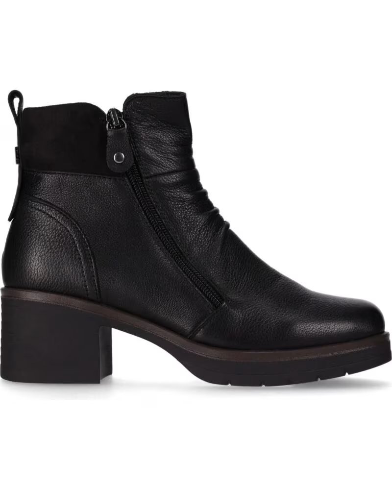 CHIKA10 RE NENUFAR 02 BOTAS DE COURO FEMININAS RENATURE SALTO MÉDIO NEGRO-BLACK