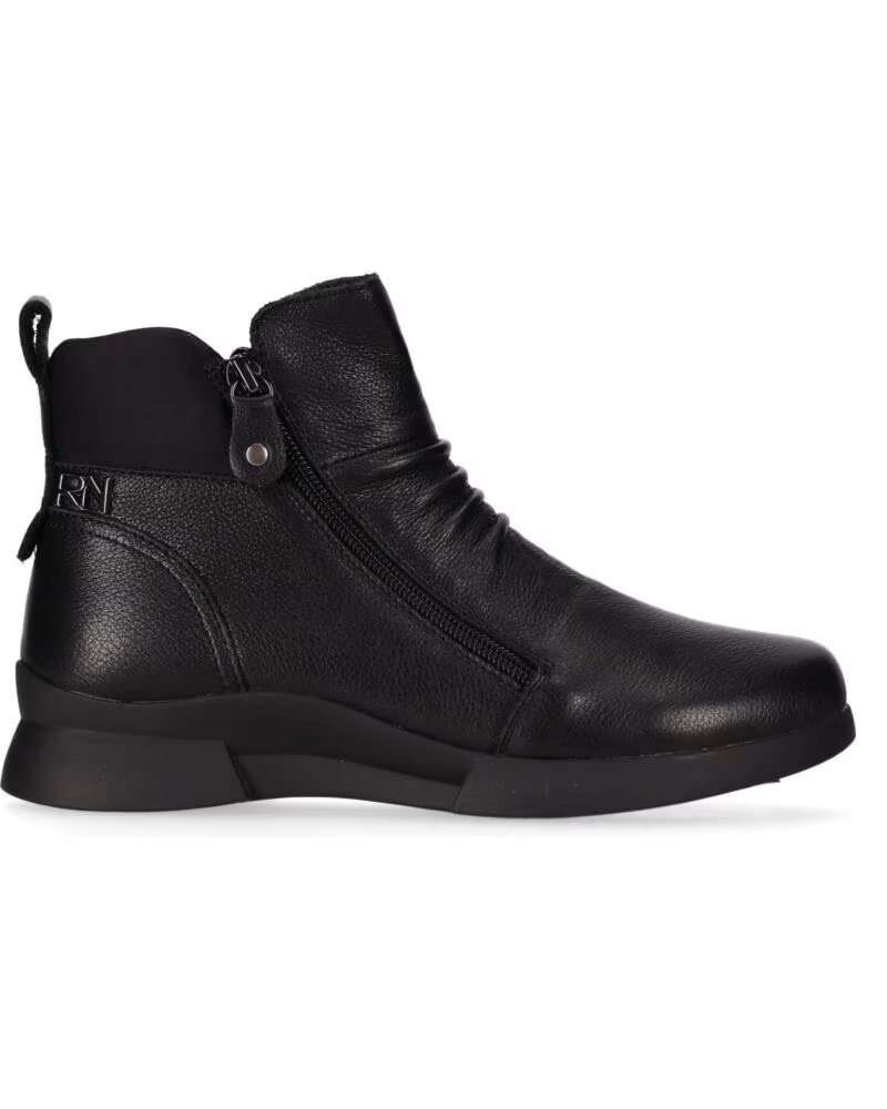 CHIKA10 RE JACARANDA 08 BOTINS RASOS EM PELE PRETO NEGRO-BLACK