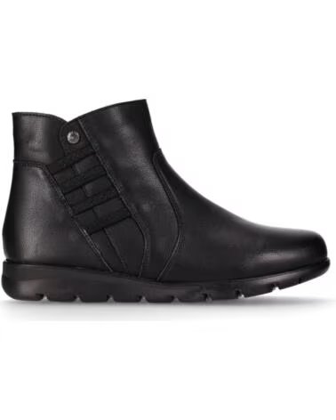 CHIKA10 ST AZULADO 02 BOTAS PLANAS DE COURO PARA MULHER NEGRO-BLACK