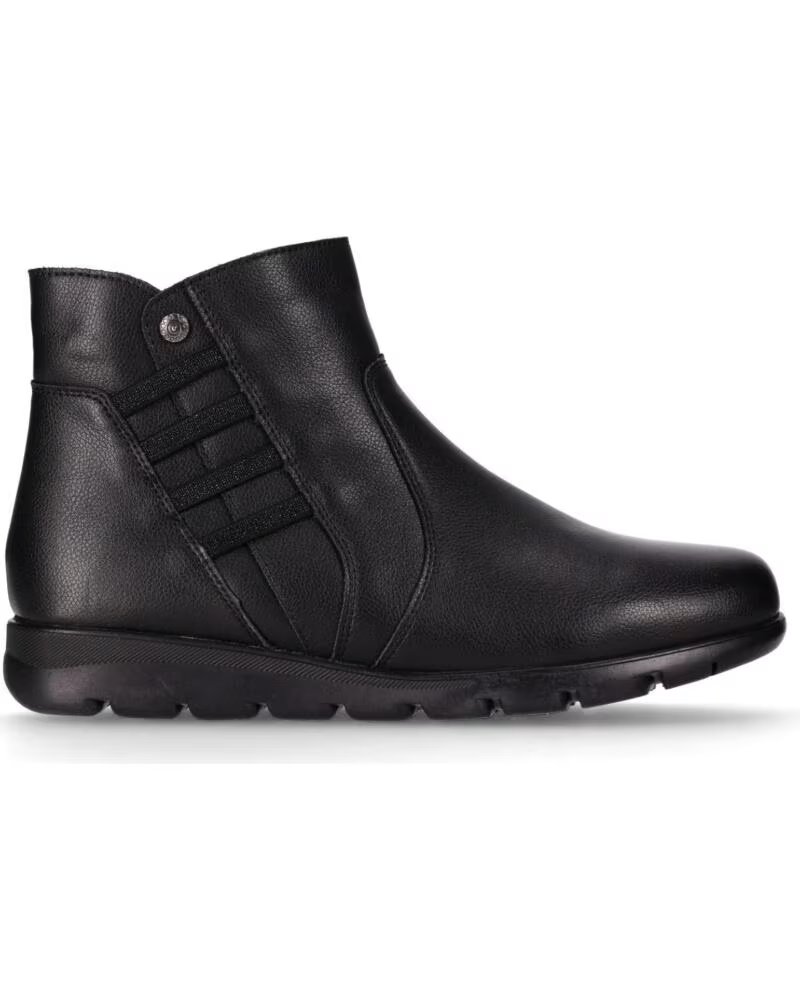 CHIKA10 ST AZULADO 02 BOTAS PLANAS DE COURO PARA MULHER NEGRO-BLACK