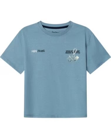 PEPE JEANS T-SHIRT MANICA CORTA BAMBINO BLU AZUL