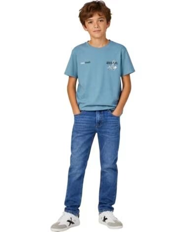 PEPE JEANS T-SHIRT MANICA CORTA BAMBINO BLU AZUL