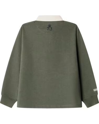 PEPE JEANS KINDER-RUGBYPOLO IN GRÜN MIT KONTRASTSTREIFEN UND LOGO VERDE