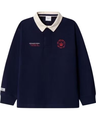 PEPE JEANS POLO A MANICA LUNGA CON COLLETTO A CONTRASTO PER BAMBINO AZUL