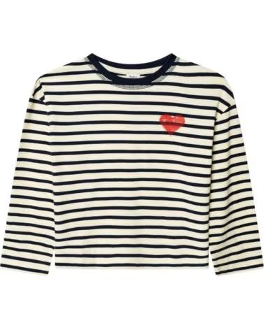 PEPE JEANS LANGARMSHIRT FUR MADCHEN GESTREIFT HERZ WEIS BLANCO