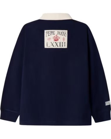 PEPE JEANS POLO À MANCHES LONGUES ET COL CONTRASTÉ POUR GARÇON AZUL