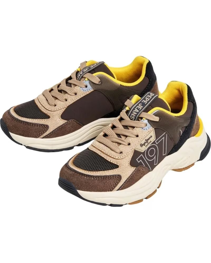 PEPE JEANS SCARPE DA GINNASTICA MODA BAMBINO MARRONE MARRóN