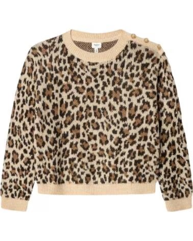 PEPE JEANS NINA PULLOVER AUS STRICK MIT ANIMAL-PRINT BEIGE