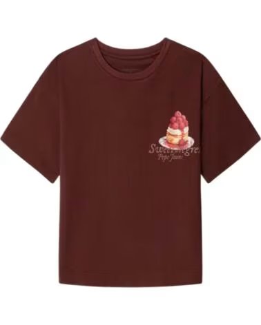 PEPE JEANS KURZARMSHIRT MÄDCHEN BRAUN MARRóN