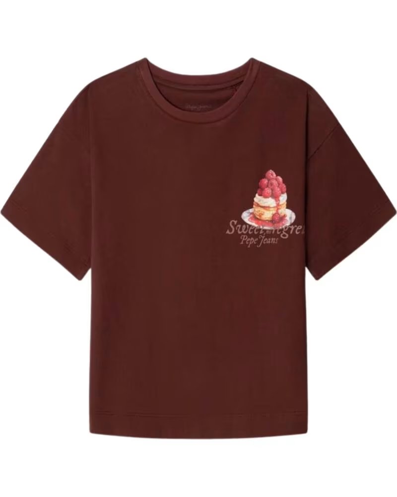 PEPE JEANS KURZARMSHIRT MÄDCHEN BRAUN MARRóN