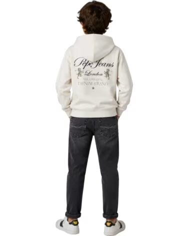 PEPE JEANS FELPA CON ZIP E CAPPUCCIO JUNIOR BLANCO