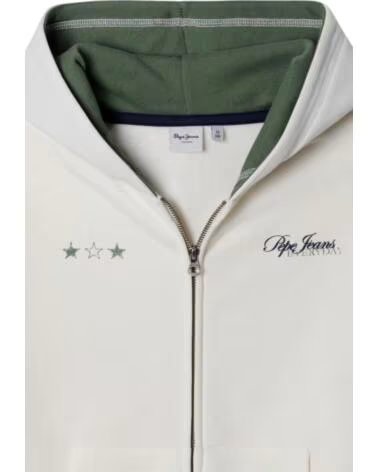 PEPE JEANS FELPA CON ZIP E CAPPUCCIO JUNIOR BLANCO