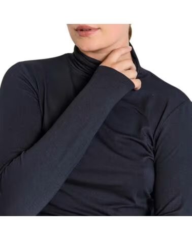 FREQUENT CAMISA E BLUSA DE MANGA LONGA COM GOLA ALTA NEGRO