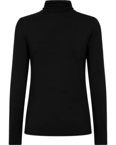 FREQUENT CAMISA E BLUSA DE MANGA LONGA COM GOLA ALTA NEGRO