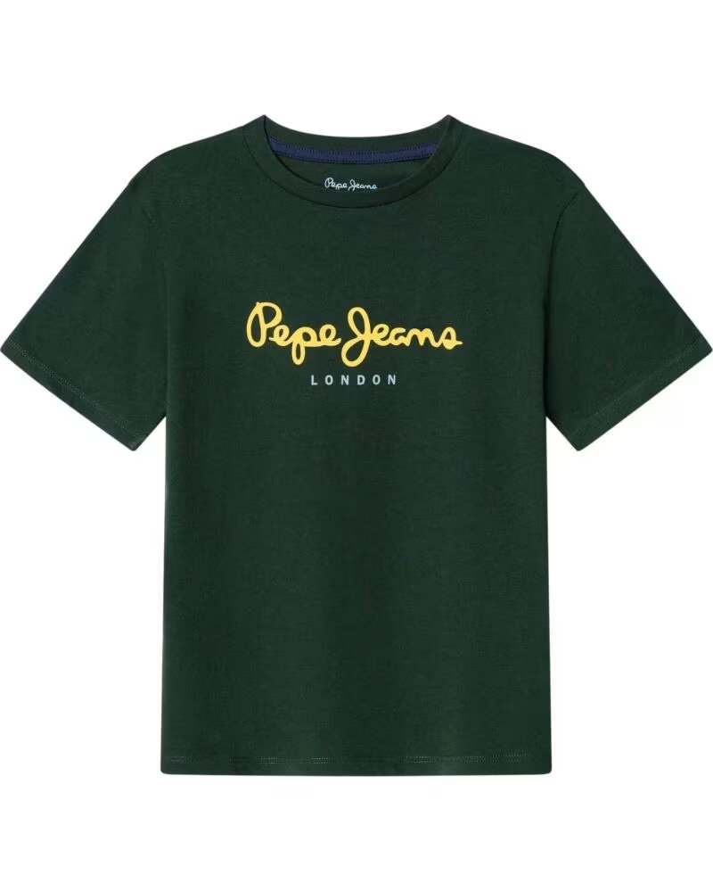 PEPE JEANS T-SHIRT MANCHES COURTES GARÇON VERT VERDE