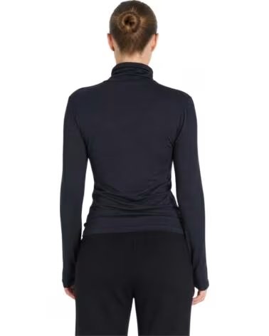 FREQUENT CAMISA E BLUSA DE MANGA LONGA COM GOLA ALTA NEGRO