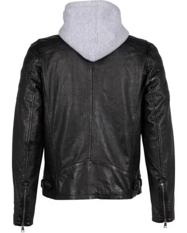 GIPSY BY MAURITIUS GIACCA IN PELLE CON CAPPUCCIO NEGRO