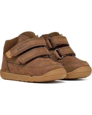 GEOX B MACCHIA BOTAS EM PELE COM VELCRO CASTANHAS B664NA 03322 C6006 BROWN