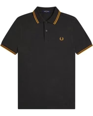 FRED PERRY Slim Fit Twin Tipped Polo Grey GRIS