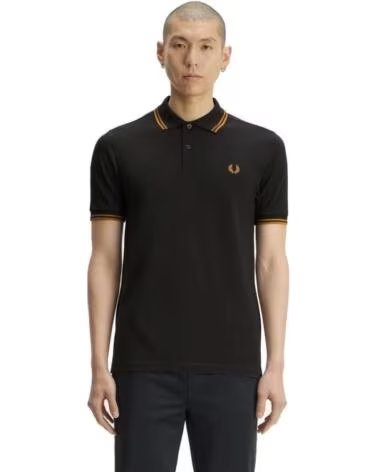 FRED PERRY Slim Fit Twin Tipped Polo Grey GRIS