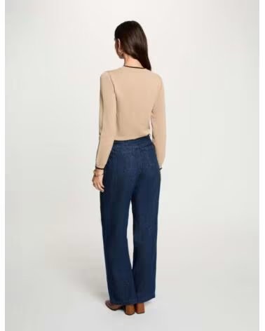 MORGAN PULL MCLUBA BEIGE BORDURE NOIRE