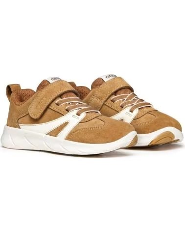 TÉNIS GEOX J FOOT-RUN J66PDA 022BC CARAMEL-WHITE C5G1Z -