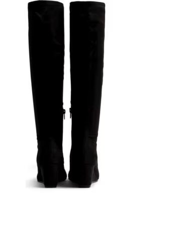 MTNG 55256 BOTAS ALTAS DE CUNHA EM COR PRETA NEGRO