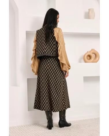 JUPE MIDI JACQUARD NKN LX ZEIRA NEGRO