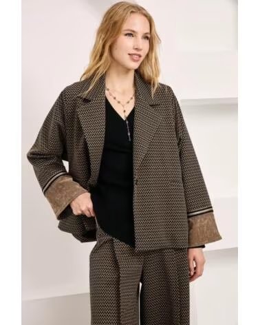 NEKANE NKN VESTE JACQUARD NI INZIA NOIR NEGRO