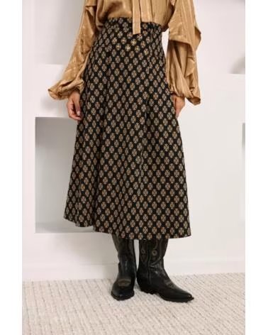 JUPE MIDI JACQUARD NKN LX ZEIRA NEGRO