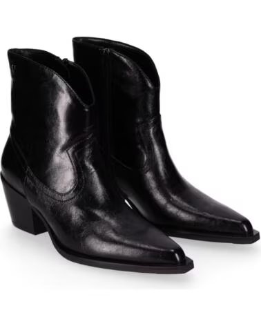CHIKA10 NAZARET 04 BOTAS CURTAS MULHER SALTO MÉDIO PELE SINTÉTICA NEGRO-BLACK