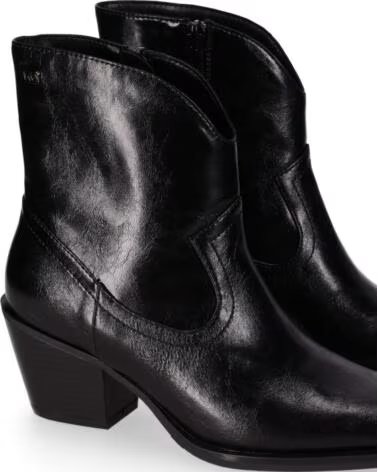 CHIKA10 NAZARET 04 BOTAS CURTAS MULHER SALTO MÉDIO PELE SINTÉTICA NEGRO-BLACK