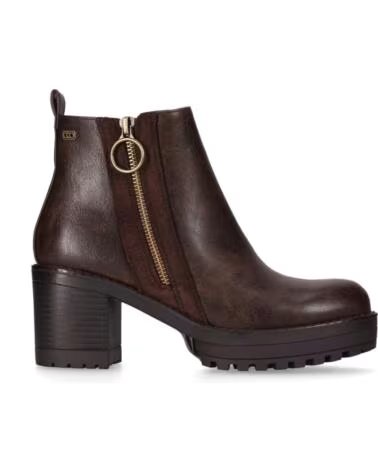 CHIKA10 PILAR 33 BOTAS DE CANO CURTO EM PELE SINTÉTICA DE SALTO ALTO MARRON-BROWN